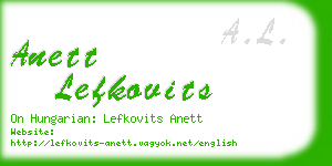 anett lefkovits business card